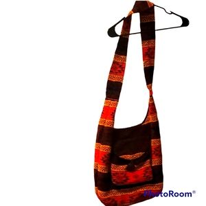 Hippie bag with wolf's and dream catchers, beautiful boho look, holds a lot!